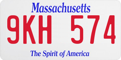 MA license plate 9KH574