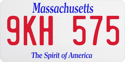 MA license plate 9KH575