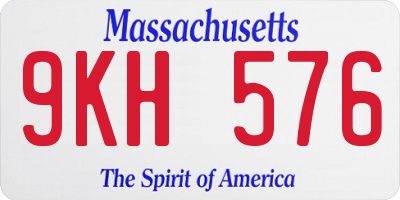 MA license plate 9KH576