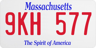 MA license plate 9KH577