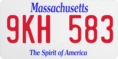 MA license plate 9KH583