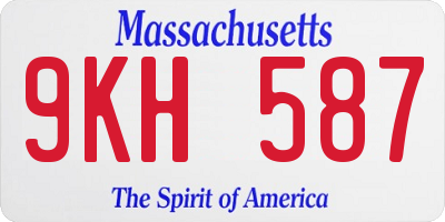 MA license plate 9KH587