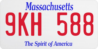 MA license plate 9KH588