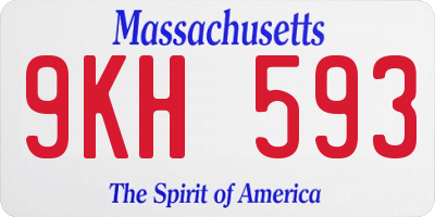 MA license plate 9KH593