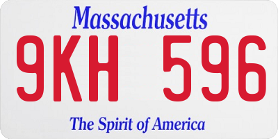 MA license plate 9KH596