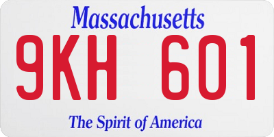 MA license plate 9KH601