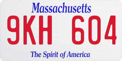 MA license plate 9KH604