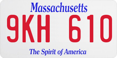 MA license plate 9KH610