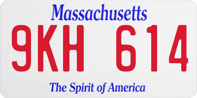 MA license plate 9KH614