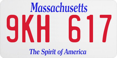 MA license plate 9KH617