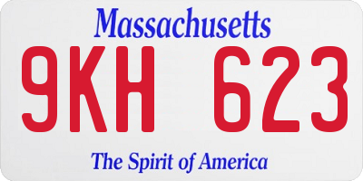 MA license plate 9KH623