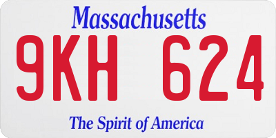 MA license plate 9KH624