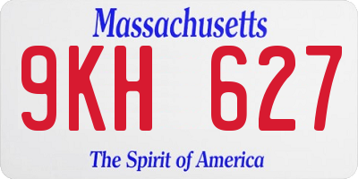MA license plate 9KH627
