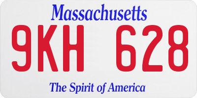 MA license plate 9KH628