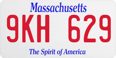 MA license plate 9KH629