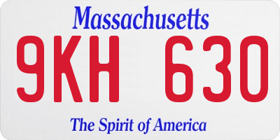MA license plate 9KH630