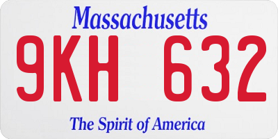MA license plate 9KH632