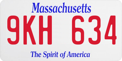 MA license plate 9KH634
