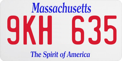 MA license plate 9KH635