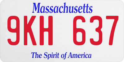 MA license plate 9KH637