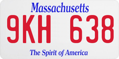 MA license plate 9KH638