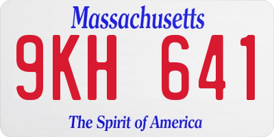 MA license plate 9KH641