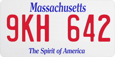 MA license plate 9KH642