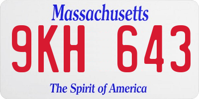 MA license plate 9KH643