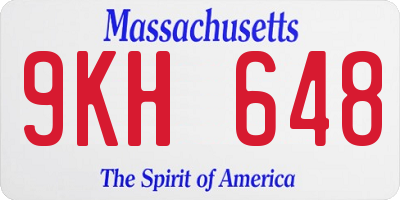 MA license plate 9KH648