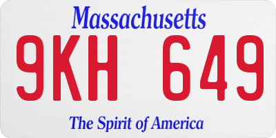 MA license plate 9KH649