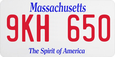 MA license plate 9KH650