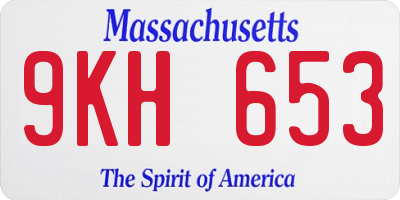 MA license plate 9KH653