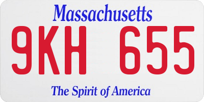 MA license plate 9KH655