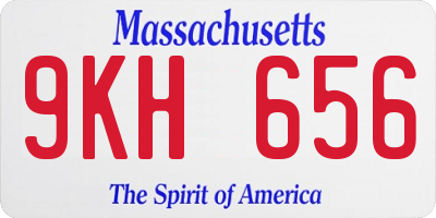 MA license plate 9KH656