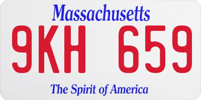 MA license plate 9KH659
