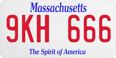 MA license plate 9KH666