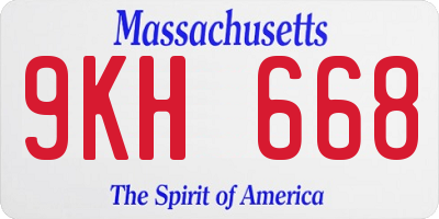 MA license plate 9KH668