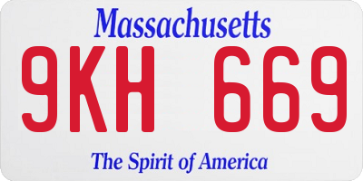 MA license plate 9KH669