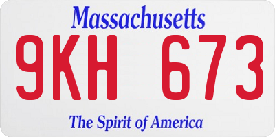 MA license plate 9KH673