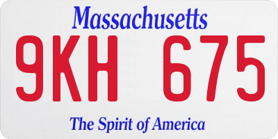 MA license plate 9KH675