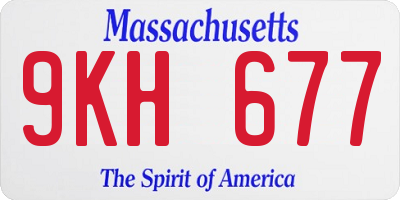 MA license plate 9KH677