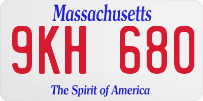 MA license plate 9KH680