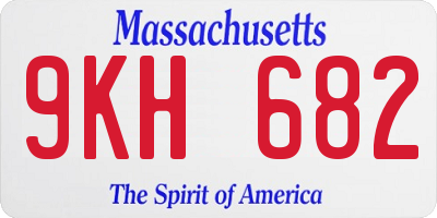 MA license plate 9KH682