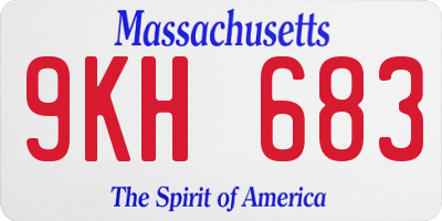 MA license plate 9KH683