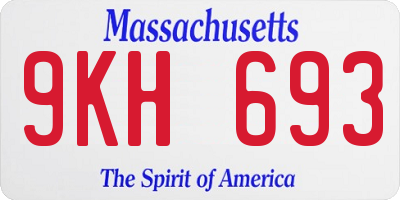 MA license plate 9KH693