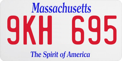 MA license plate 9KH695