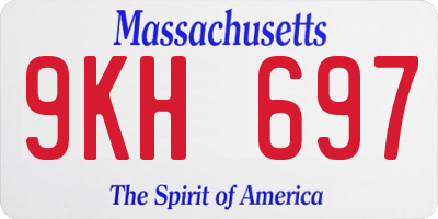 MA license plate 9KH697