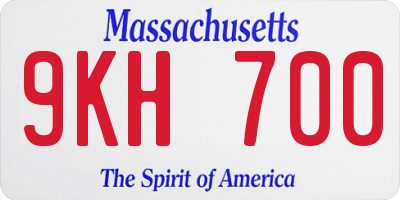 MA license plate 9KH700