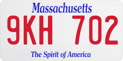 MA license plate 9KH702