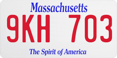MA license plate 9KH703